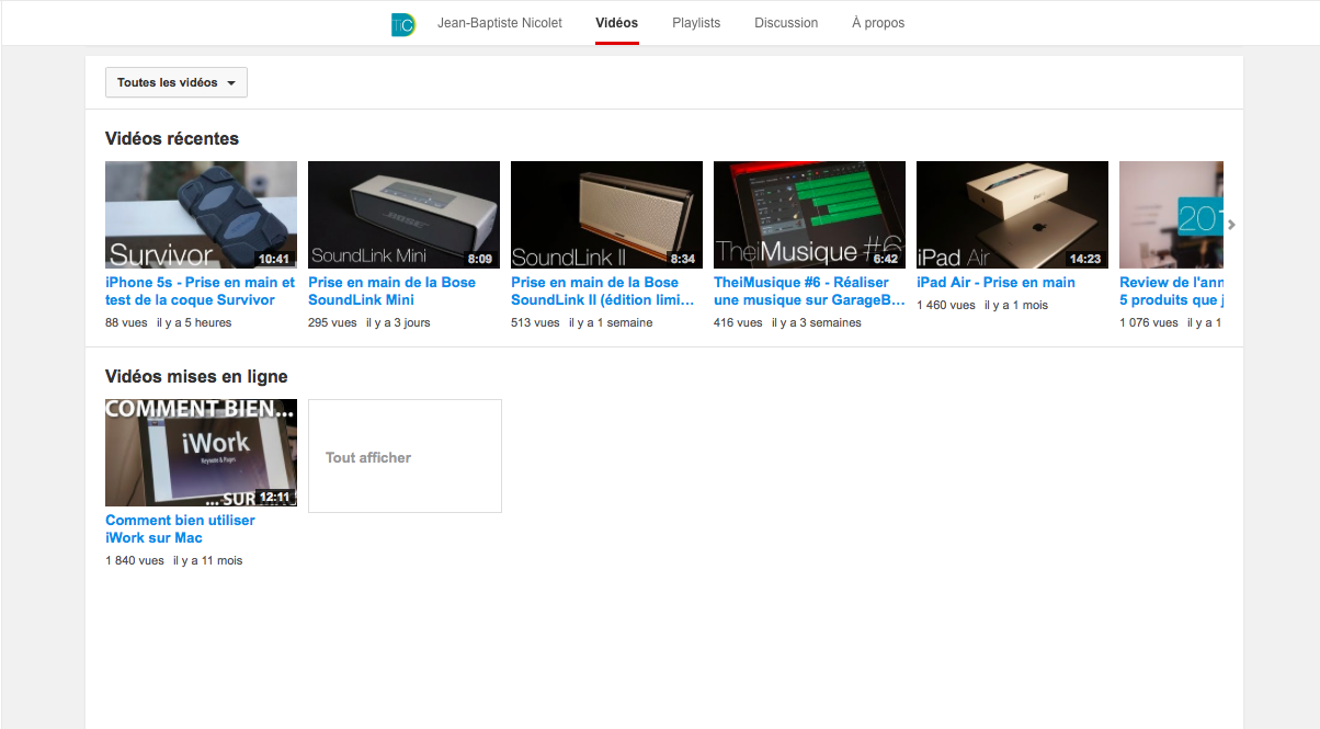 Interface YouTube