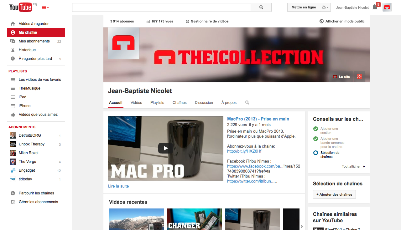 Changement d’interface YouTube