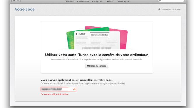 Comment avoir Yosemite (beta) quand il est écrit « code déjà utilisé » ?