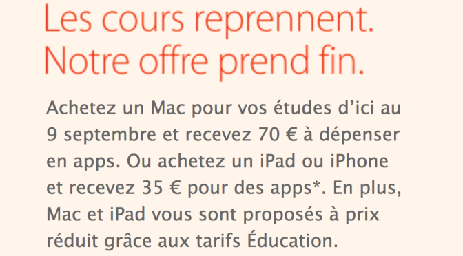 Back To School fini le 9 septembre, un indice sur une keynote ?