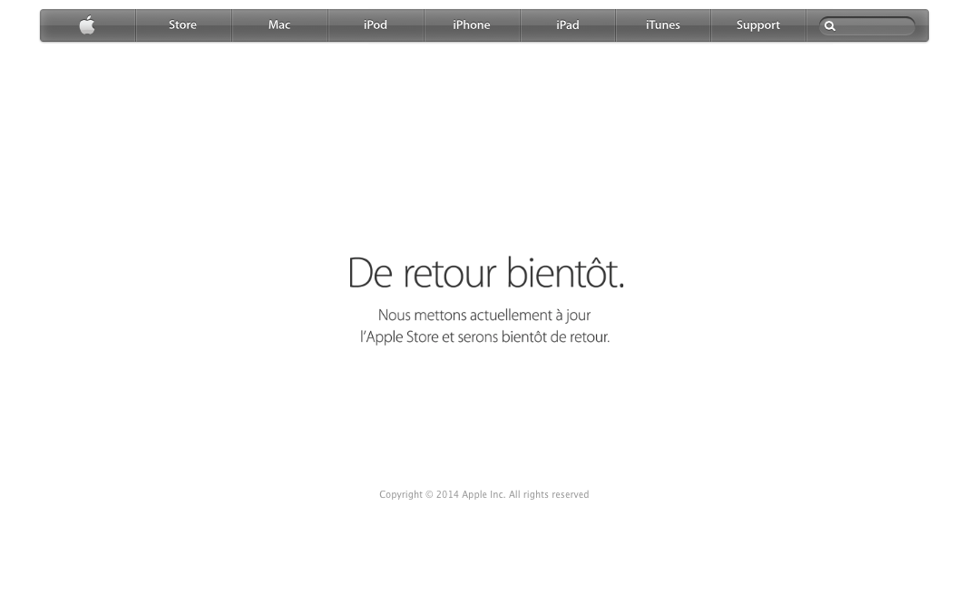 L’Apple Store est fermé