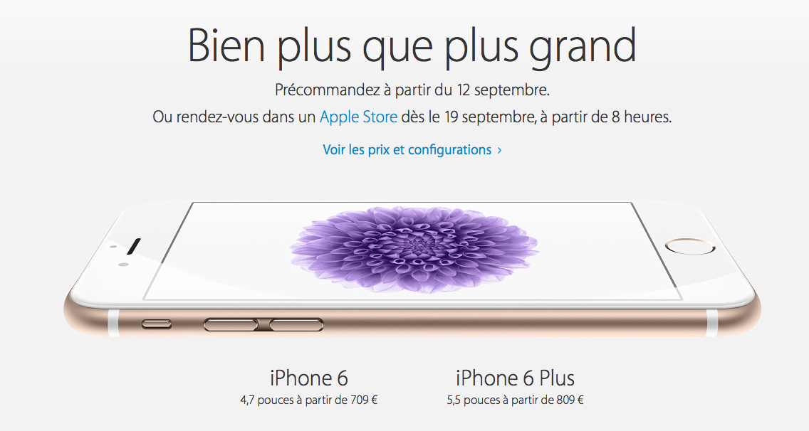 L’iPhone 6 commence à 709€
